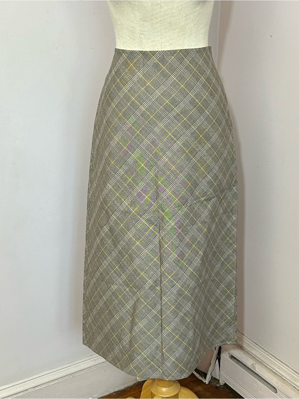 Ann Mashburn A Line Plaid Midi Skirt XS